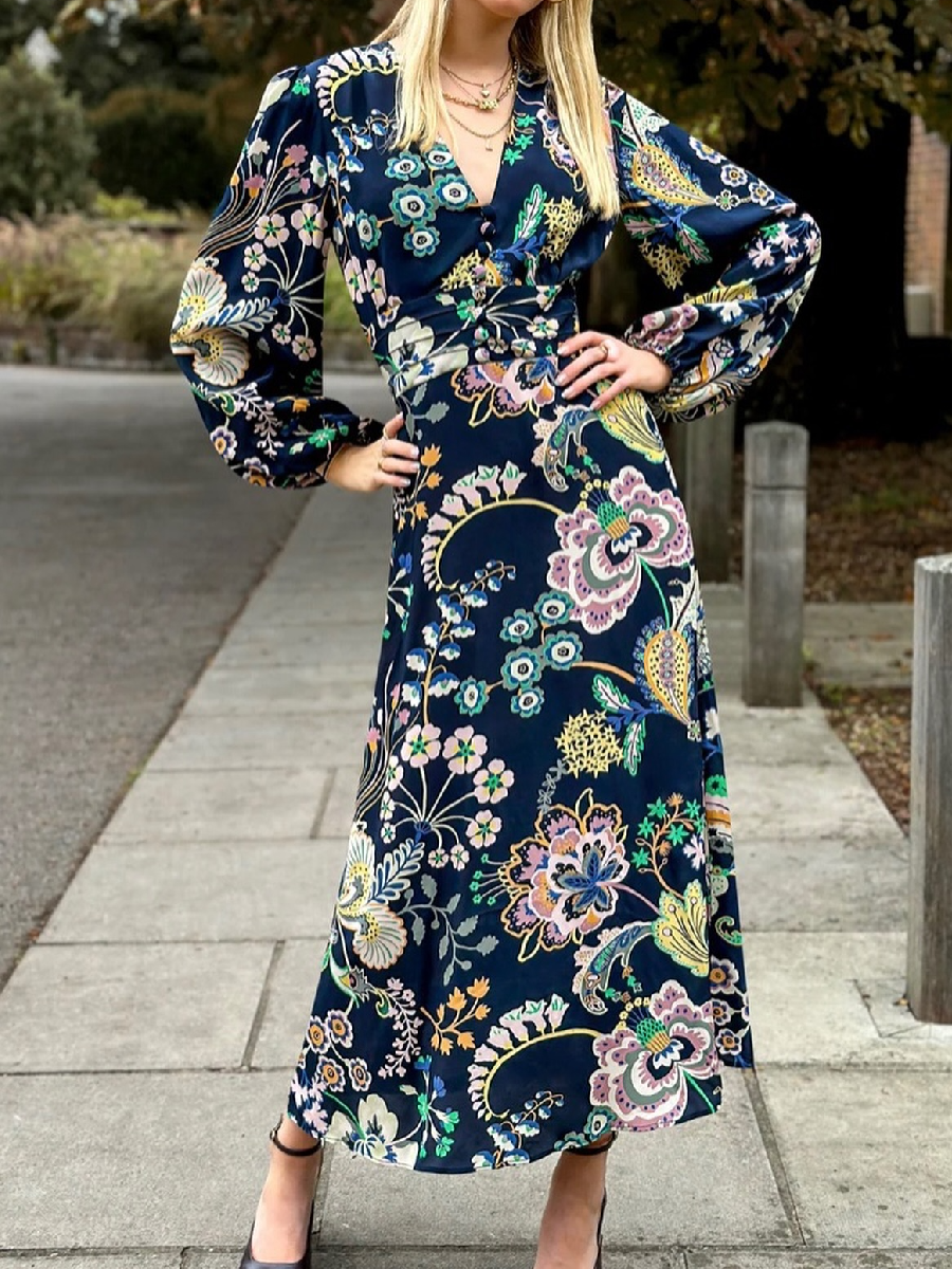 Classy Floral Midi Dress