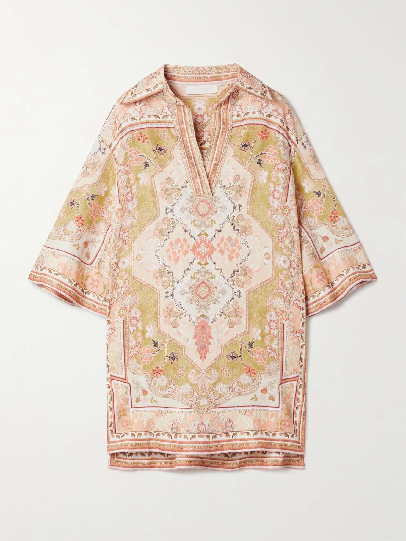 Yellow Printed Linen Tunic