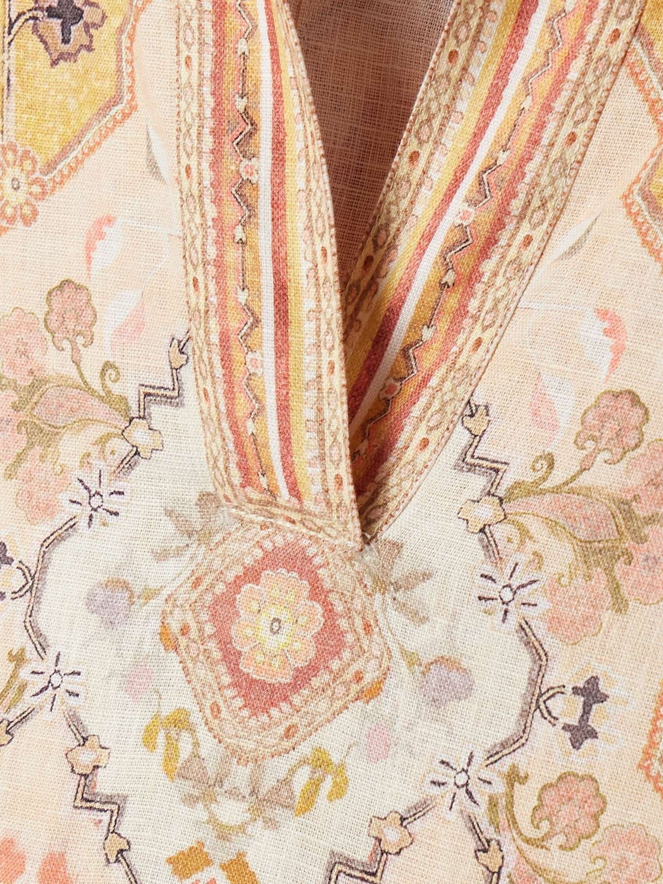 Yellow Printed Linen Tunic