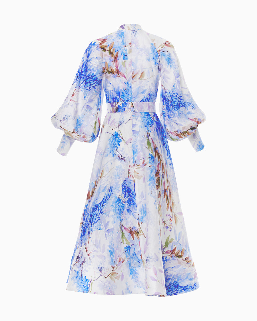 Jasmin Midi Print Linen Dress