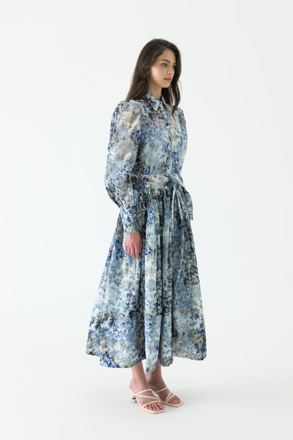 Silk Shirt Maxi Dress