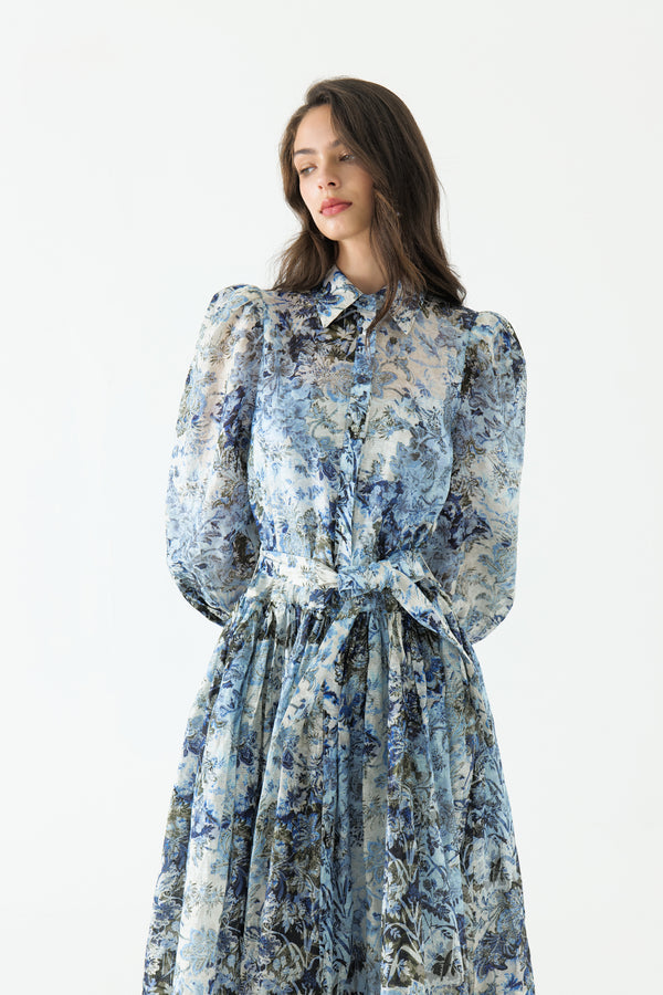 Silk Shirt Maxi Dress