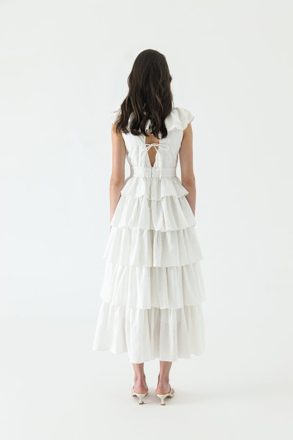 White Tiered Maxi Dress