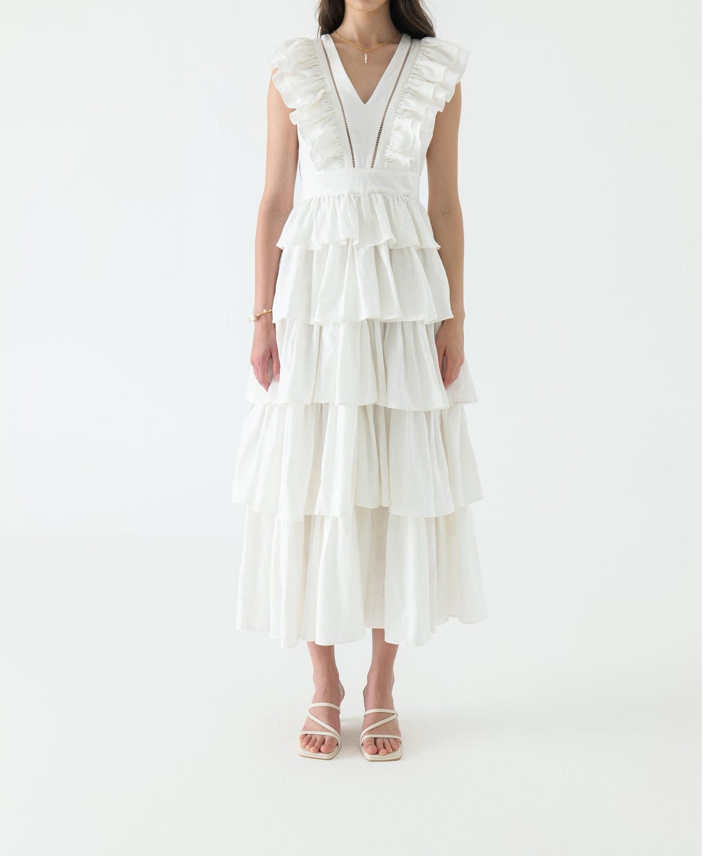 White Tiered Maxi Dress