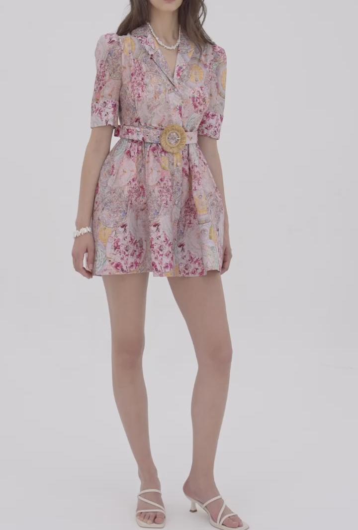 Silk Belt Mini Dress