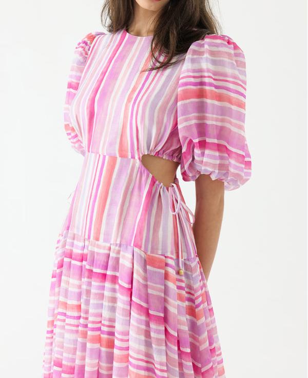 Puff Sleeve Midi Dress