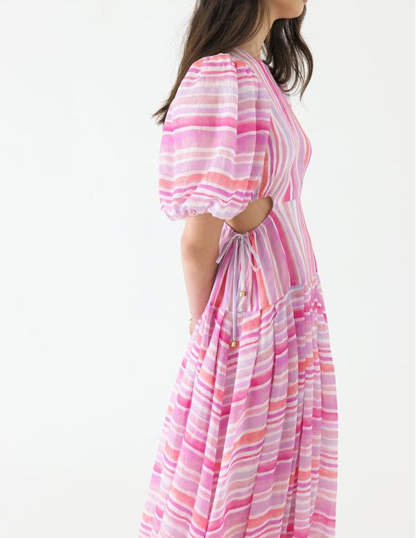 Puff Sleeve Midi Dress