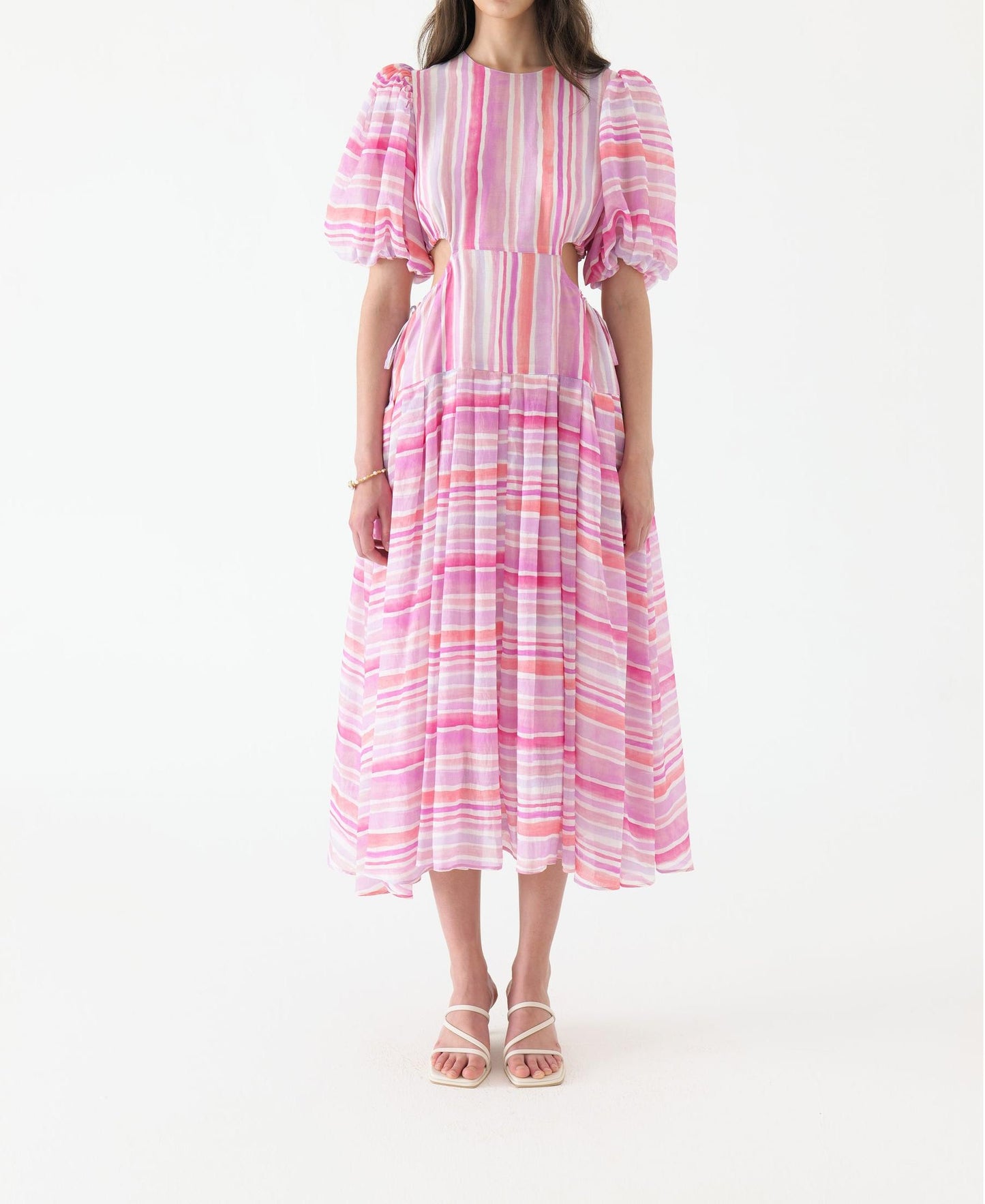 Puff Sleeve Midi Dress