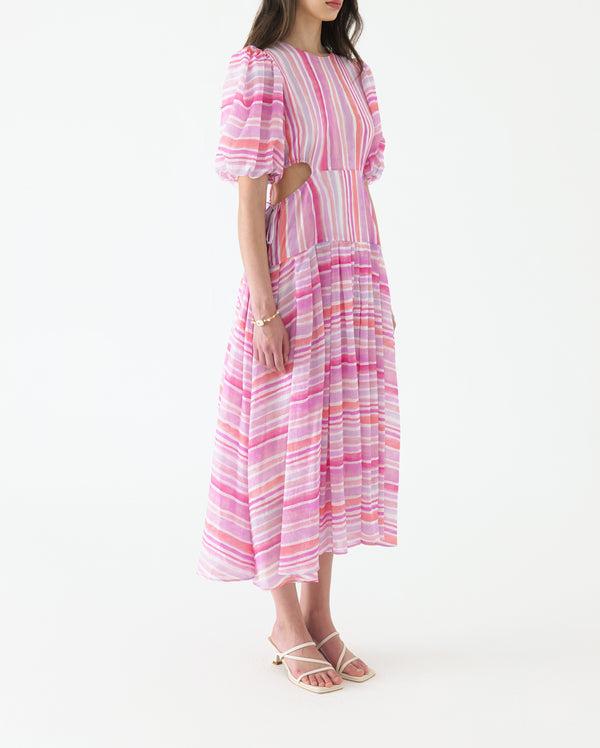 Puff Sleeve Midi Dress