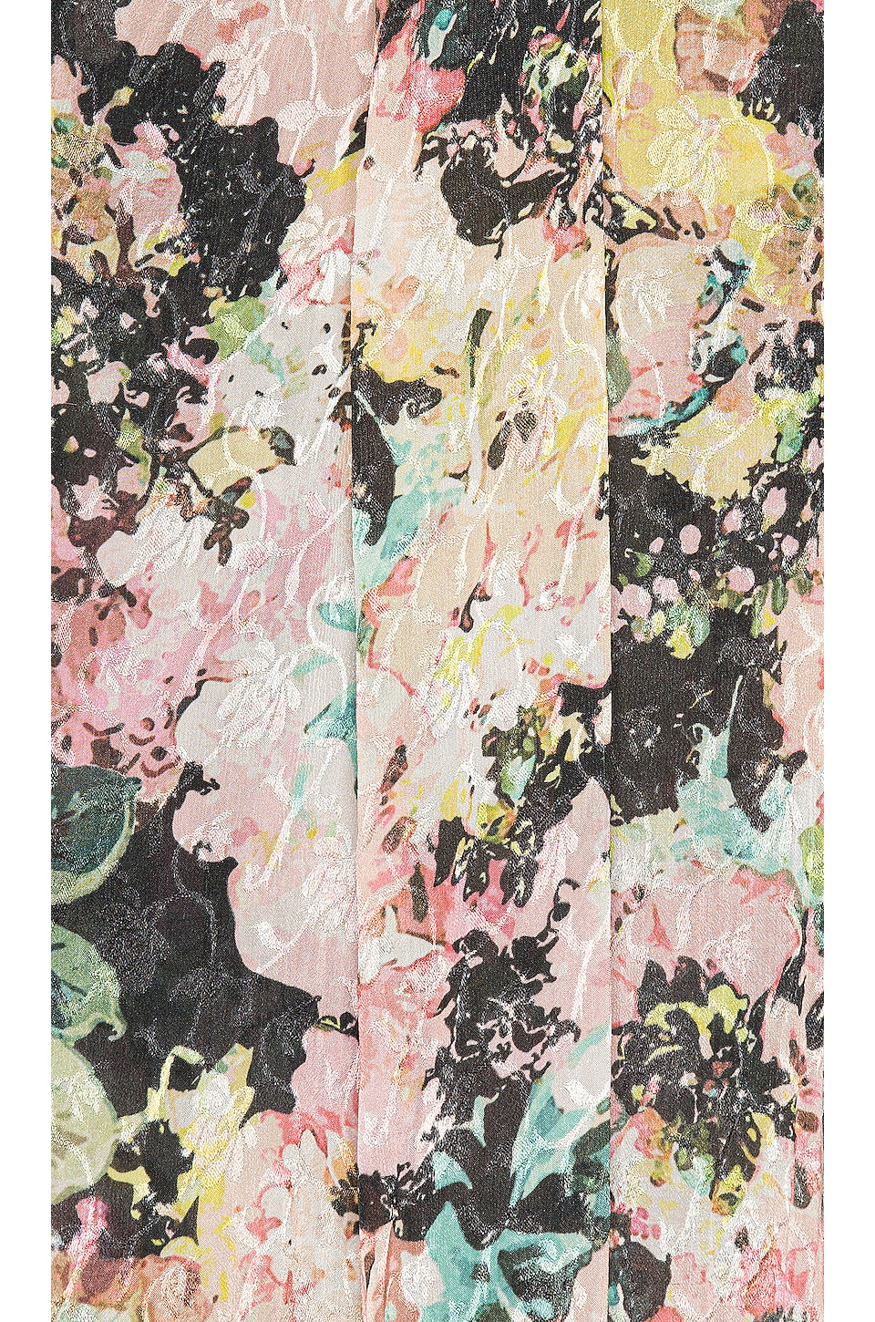 Black Floral Long Sleeve Caftan