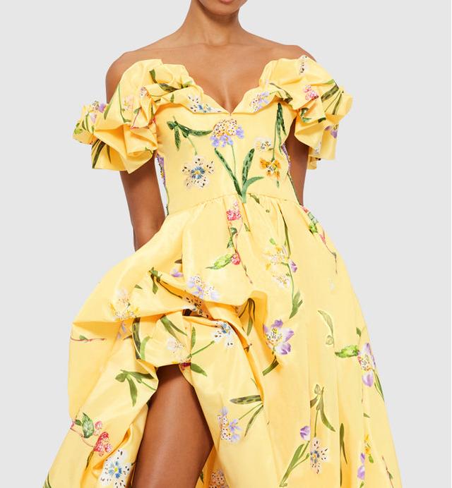 Voluminous Gown - Wild Flower In Sorbet