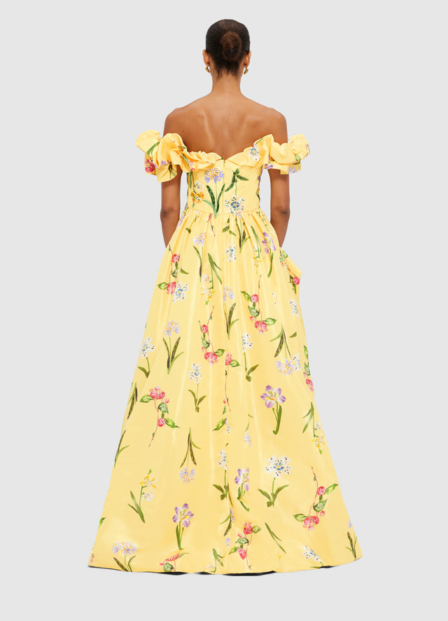 Voluminous Gown - Wild Flower In Sorbet