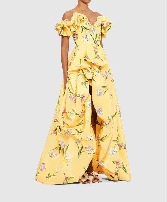Voluminous Gown - Wild Flower In Sorbet