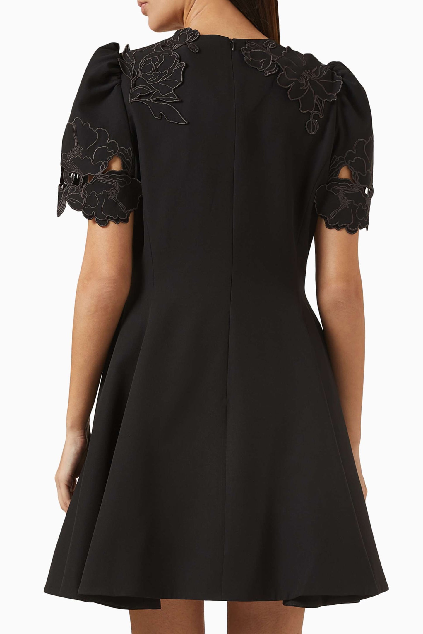 Appliqué Short Sleeve Mini Dress - Sorbet Yellow