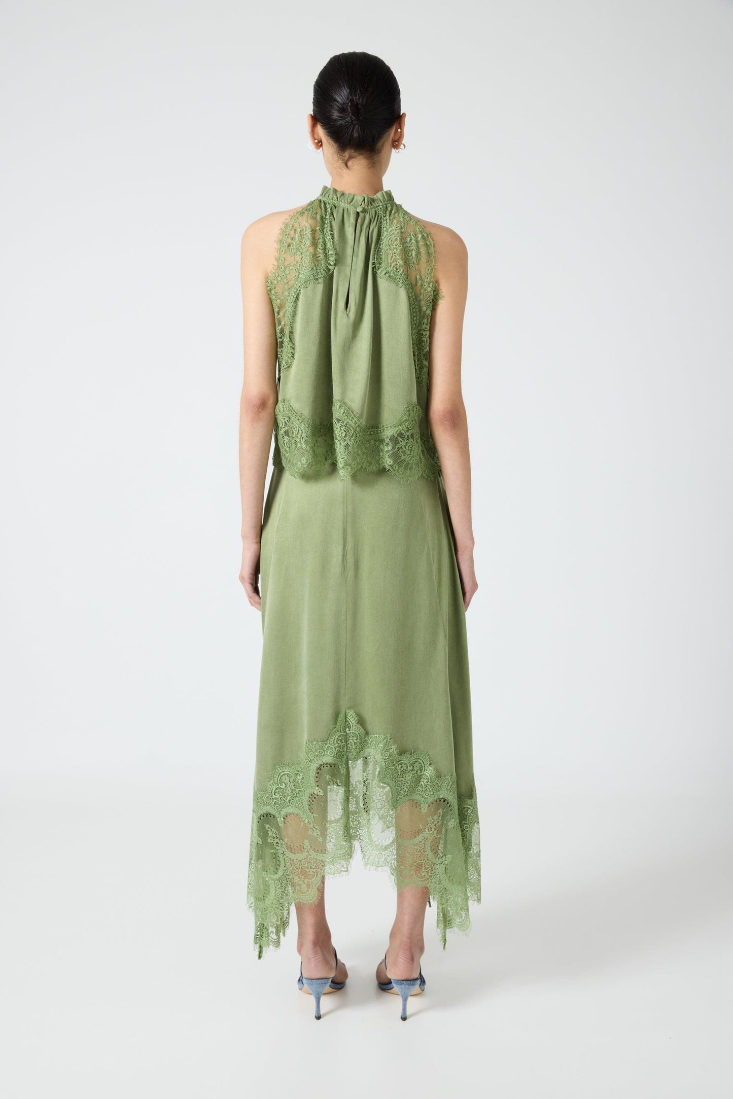 VISIONS LACE TOP AND HANKERCHIEF SKIRT
