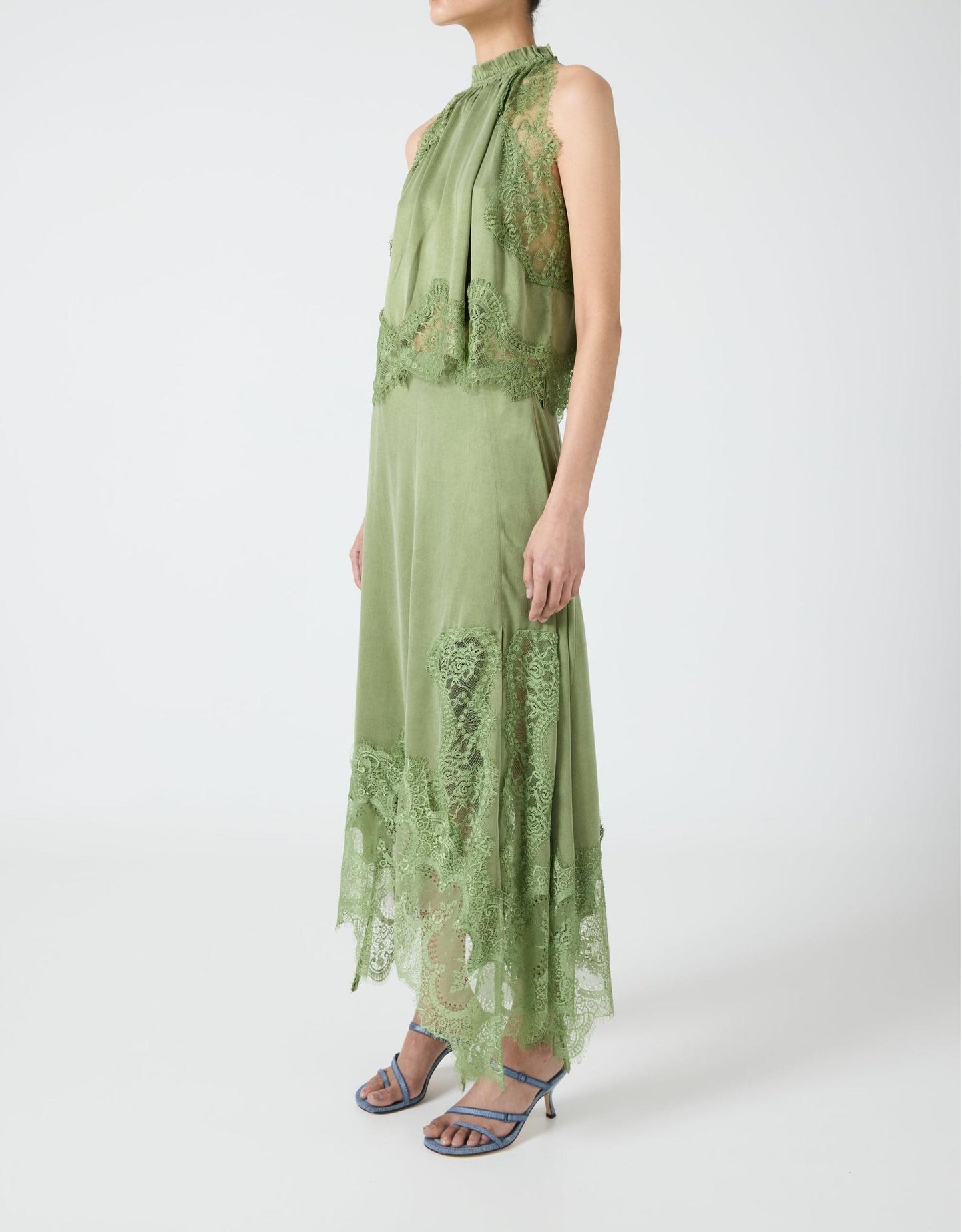 VISIONS LACE TOP AND HANKERCHIEF SKIRT