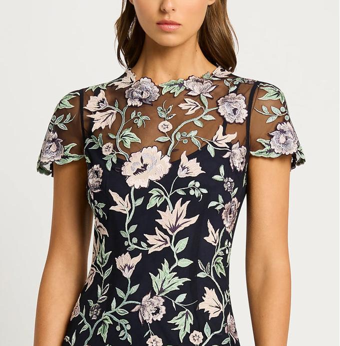 Black Floral Shift Dress