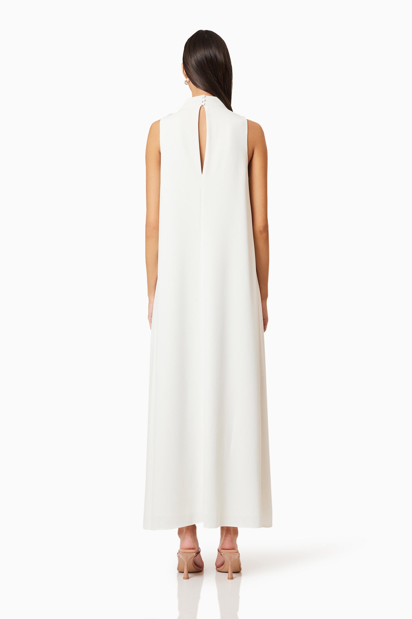 3D Maxi Dress In White