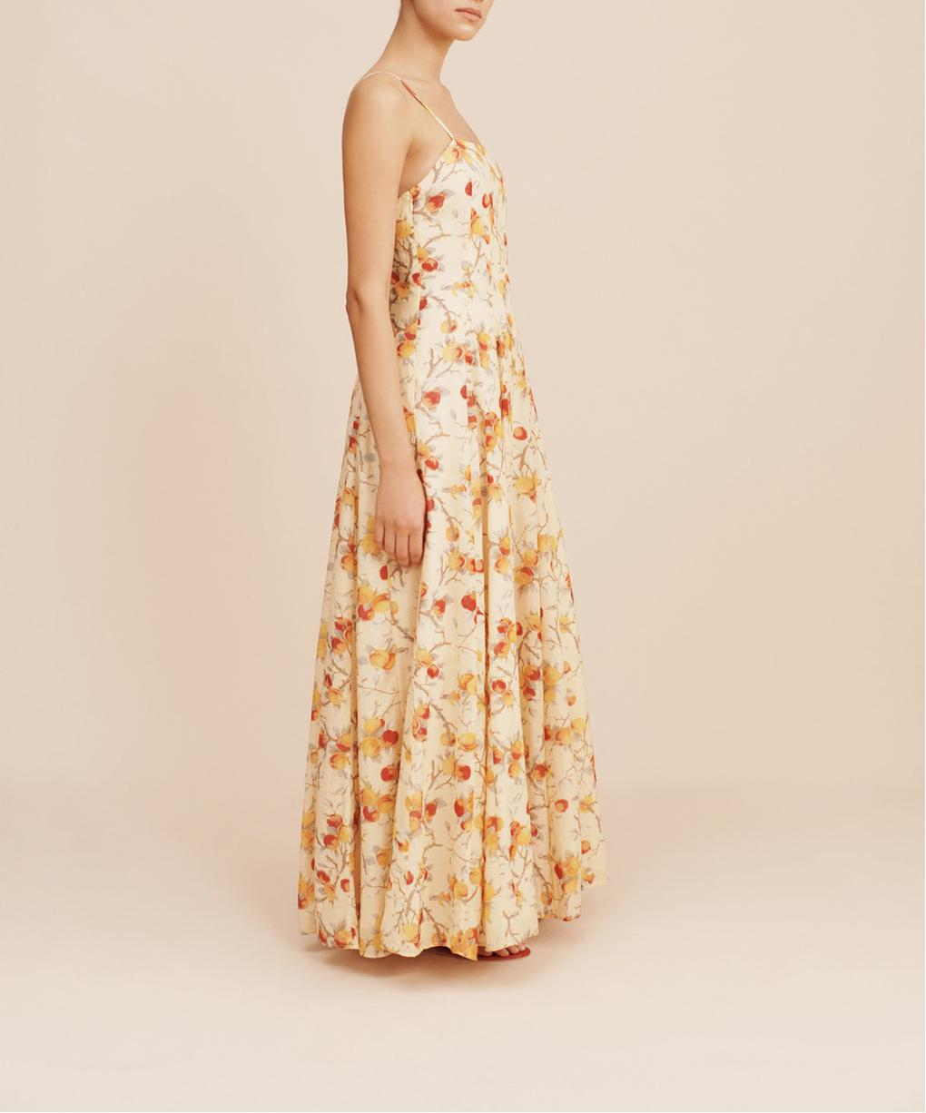 Yellow Maxi Dress In Cotton