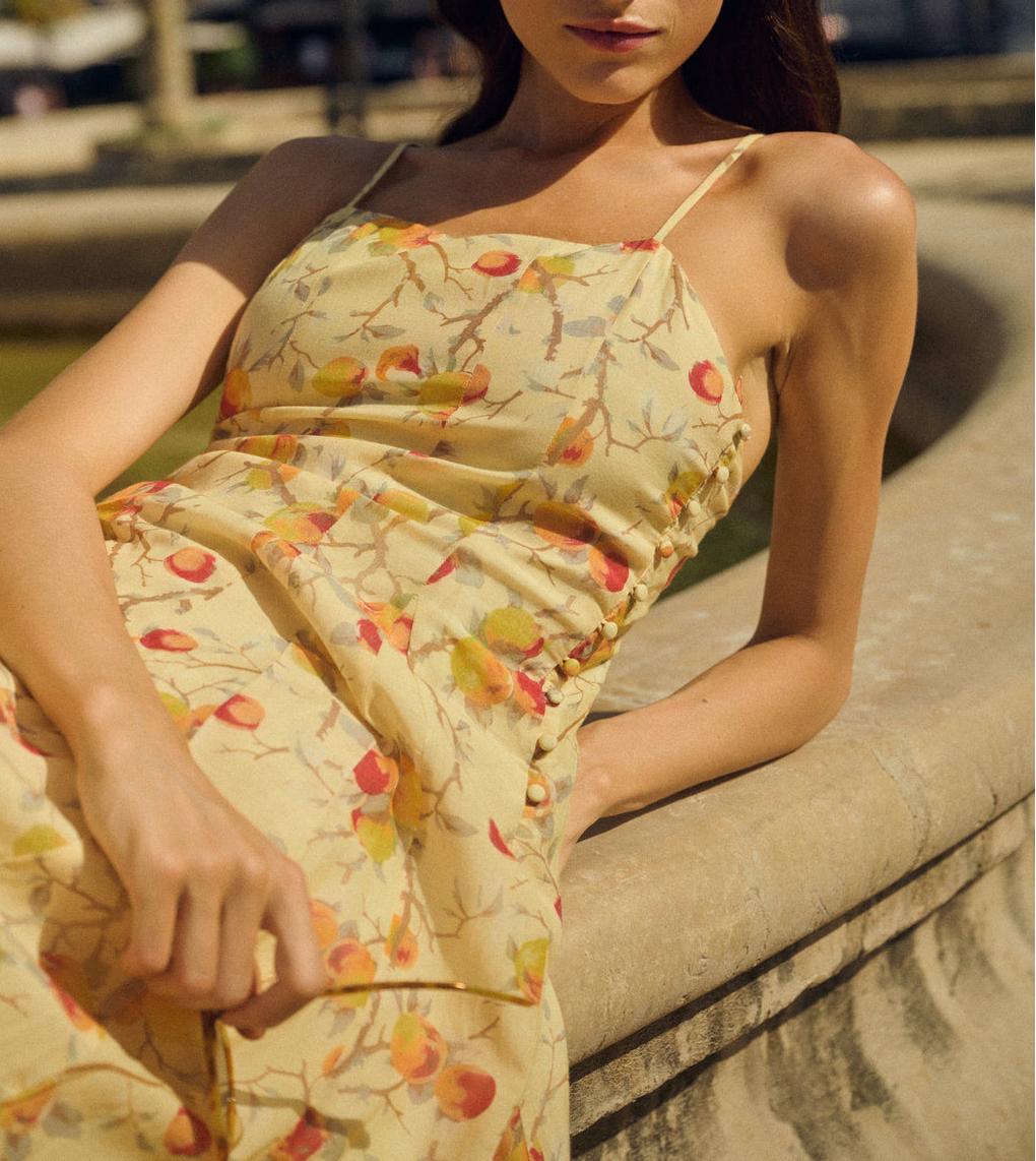 Yellow Maxi Dress In Cotton