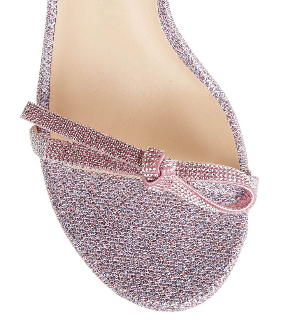 Women's High Heel Pink Bowknot Sandals