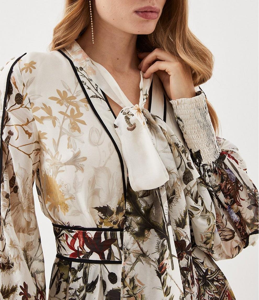 Viscose Floral Border Print Woven Maxi Dress