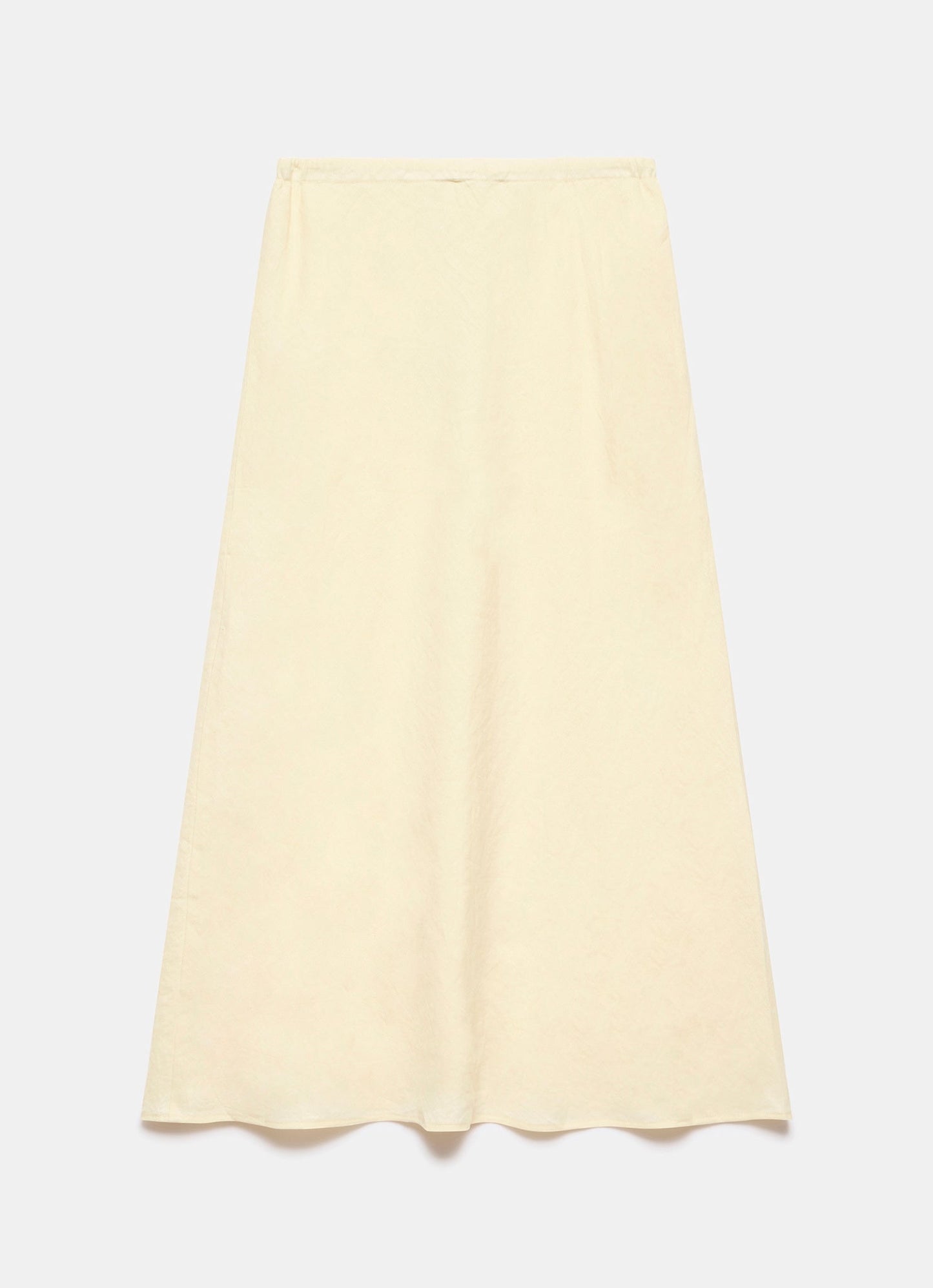 Yellow Linen Scallop Skirt Suit