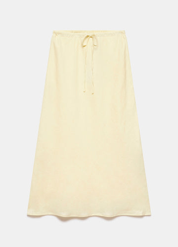 Yellow Linen Scallop Skirt Suit