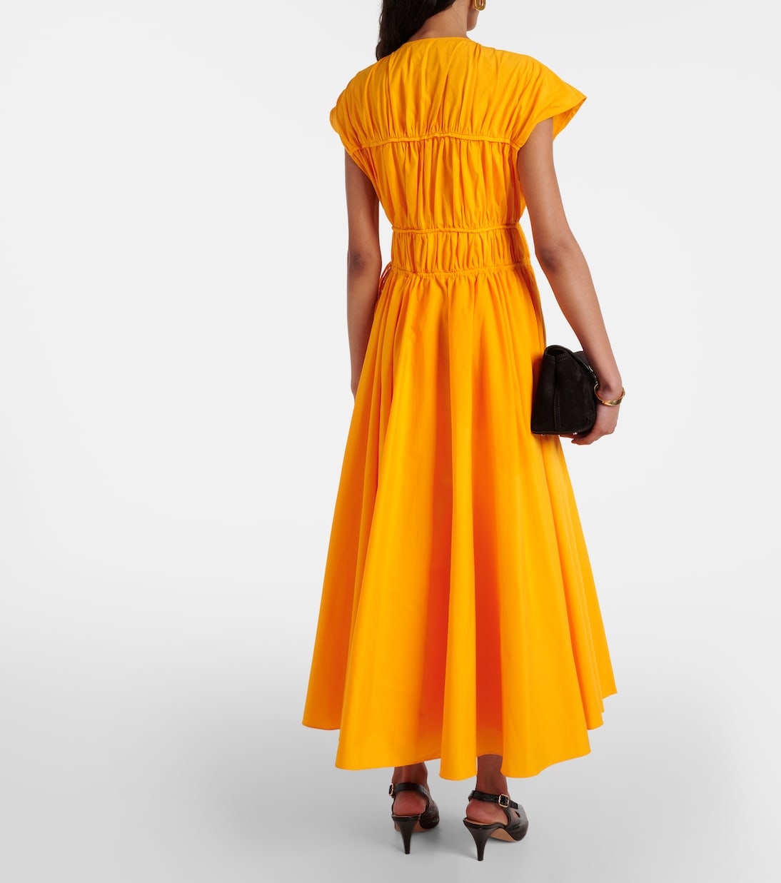 Yellow Flared Midi Dress