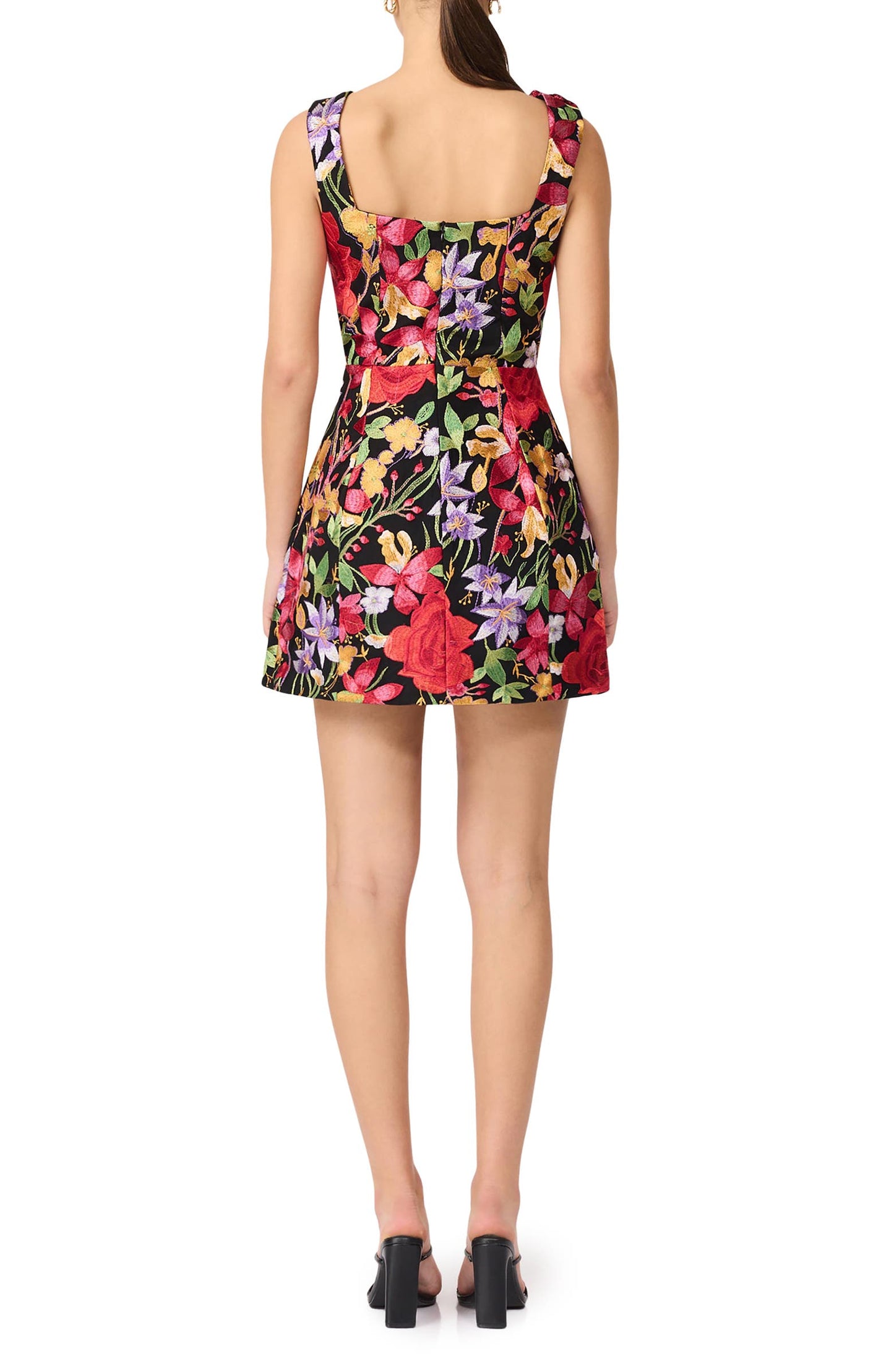 Mini Dress In Black Floral
