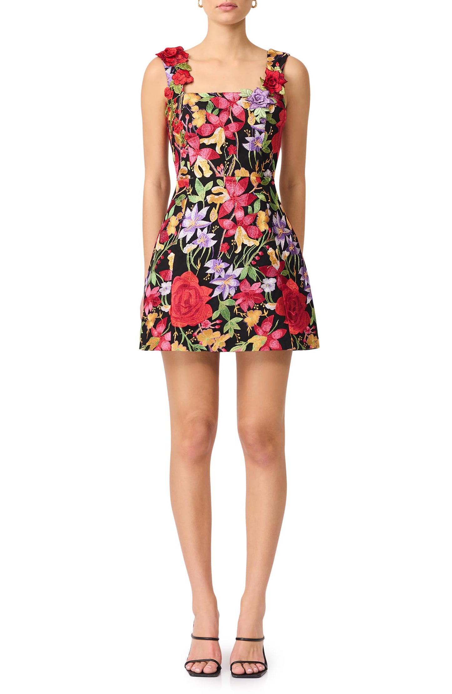 Mini Dress In Black Floral