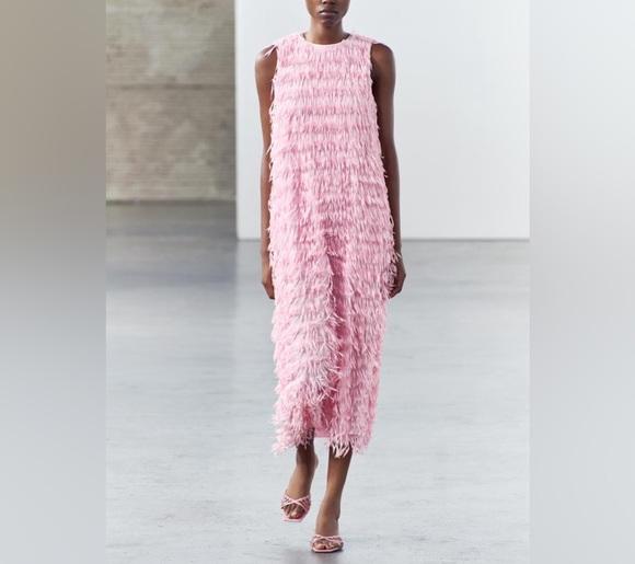 MIDI FRINGED MIDI DRESS