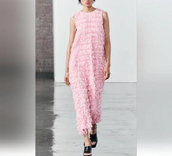 MIDI FRINGED MIDI DRESS