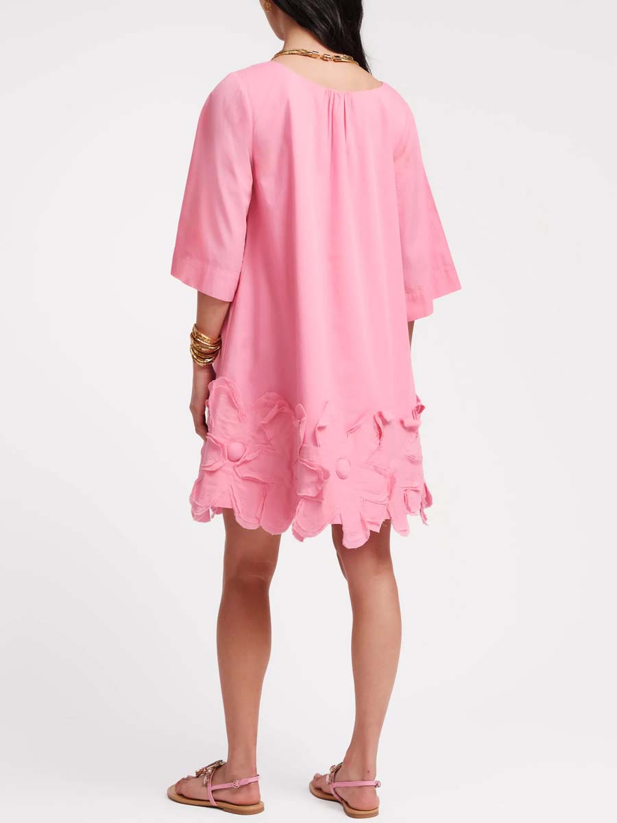 3/4 Bell Sleeve Flower Dress