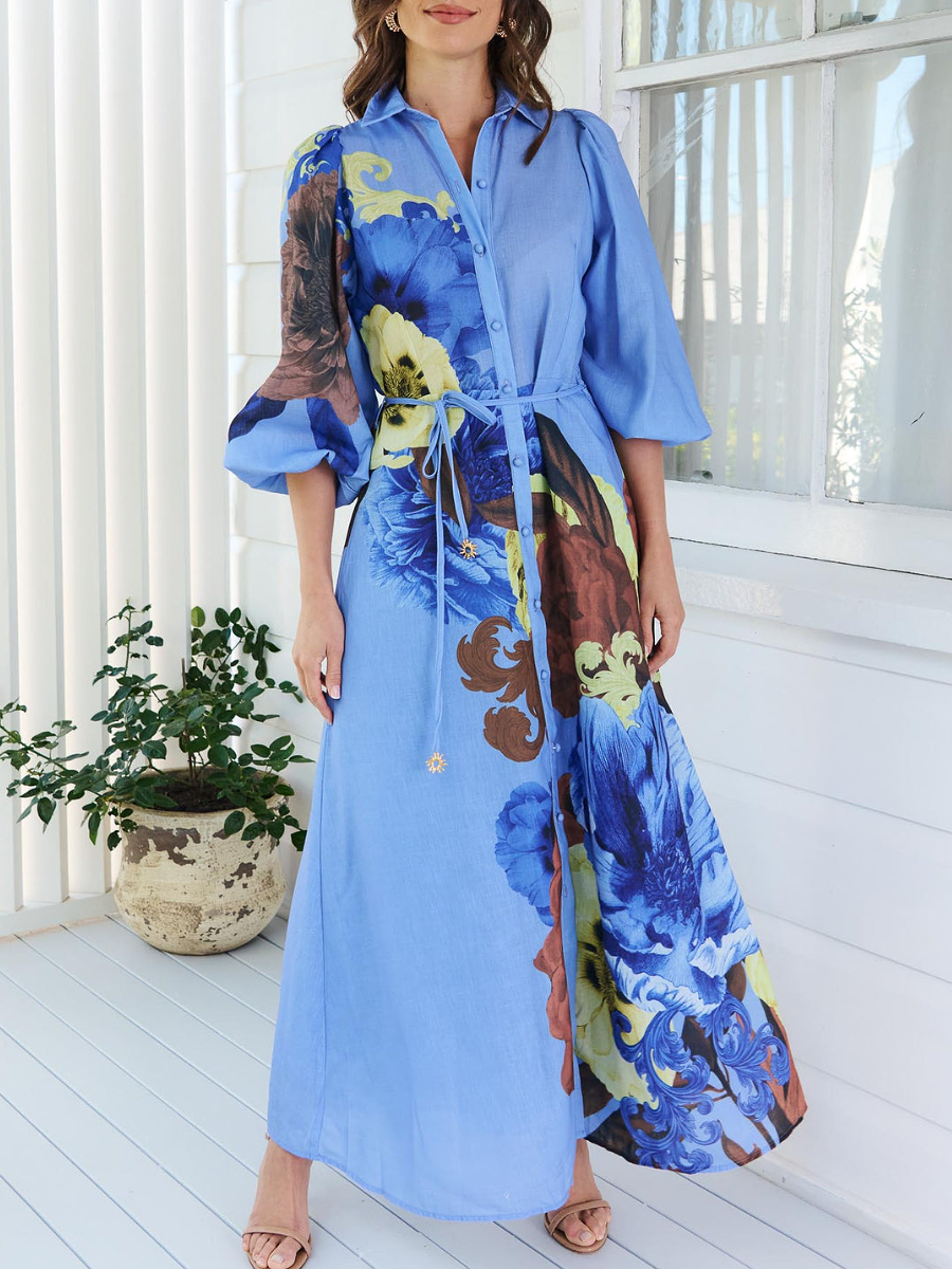Asymmetric Printed Dress