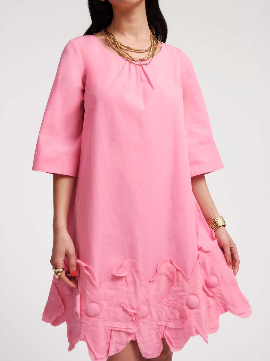 3/4 Bell Sleeve Flower Dress
