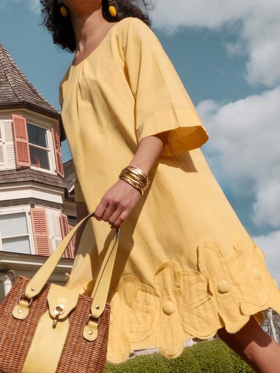 3/4 Bell Sleeve Flower Dress
