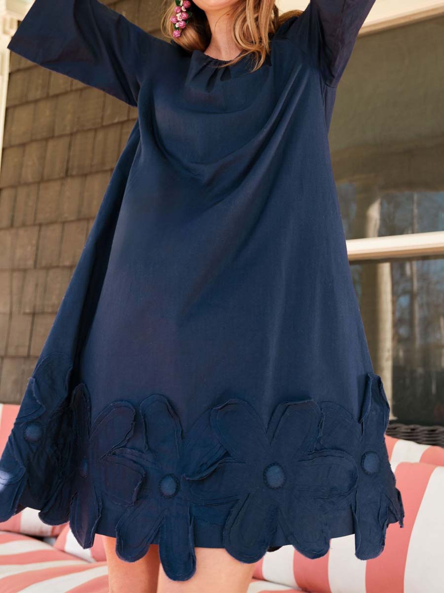 3/4 Bell Sleeve Flower Dress