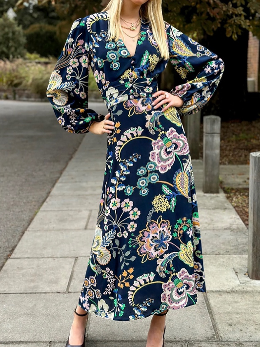 Classy Floral Midi Dress