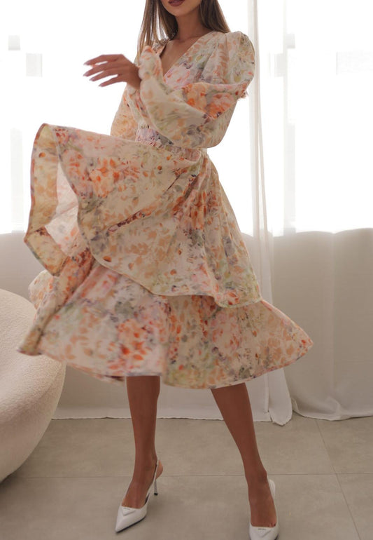 Floral Print Silk Dress