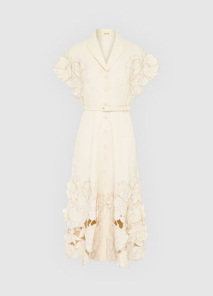 Applique Shirt Midi Dress