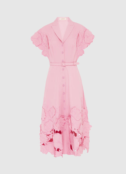 Applique Shirt Midi Dress