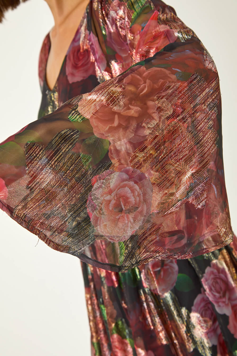 Floral Print Shimmer Midi Dress Rated 5 Out Of 5