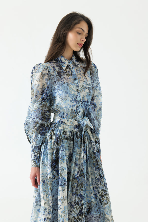 Silk Shirt Maxi Dress