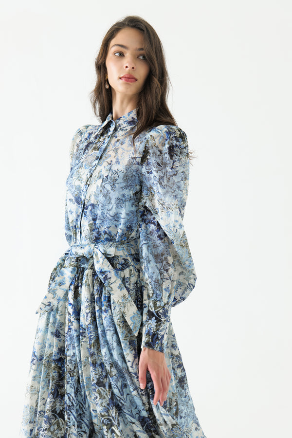 Silk Shirt Maxi Dress