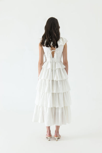 White Tiered Maxi Dress