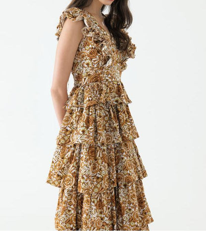 Antique Rose Tiered Maxi Dress