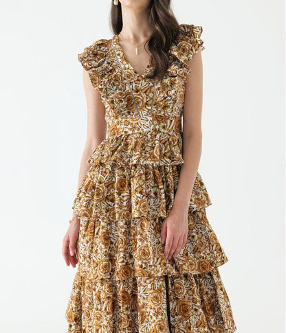 Antique Rose Tiered Maxi Dress