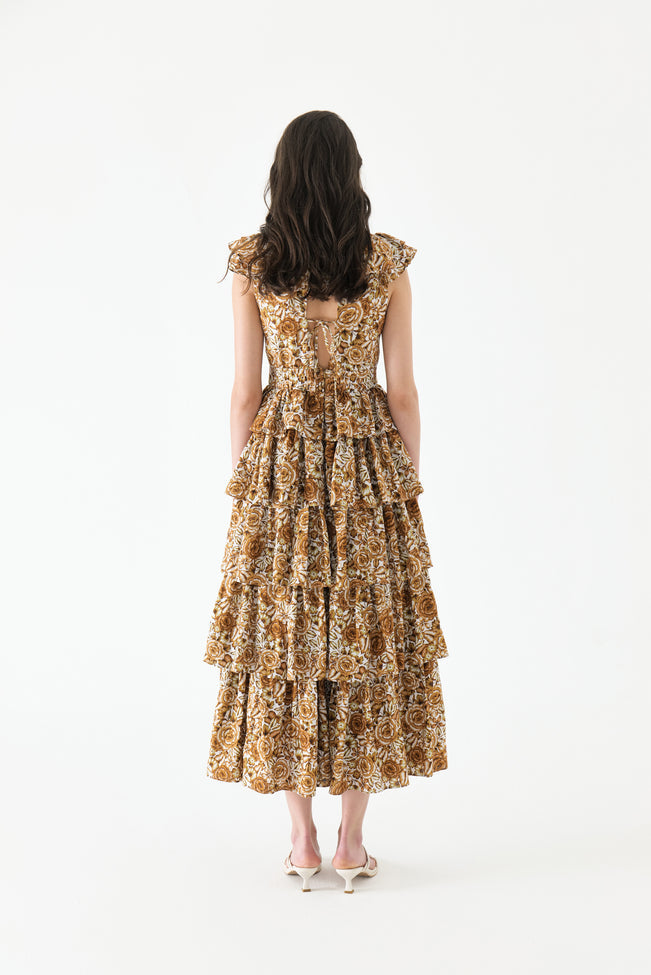 Antique Rose Tiered Maxi Dress