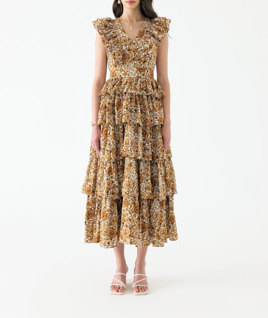 Antique Rose Tiered Maxi Dress